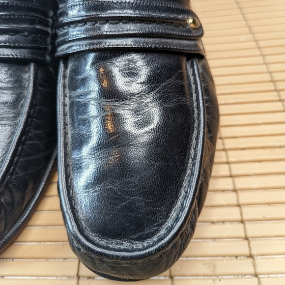 Florsheim Men's Loafer Size 12 EEE Como Black Leather Dress Shoes - Picture 4 of 11